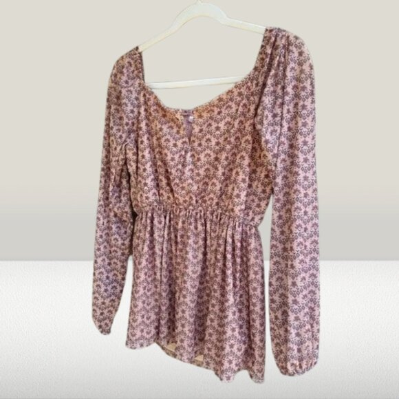 Willow & Root Buckle Rustic Floral Smocked Blouse Rustic Winter Elegance - Picture 1 of 9